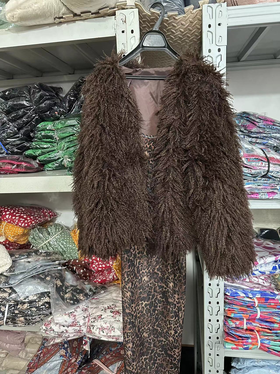 Ladies Luxurious Faux Fur Gilet with a Trendy Cut and a Chic Oversized Design