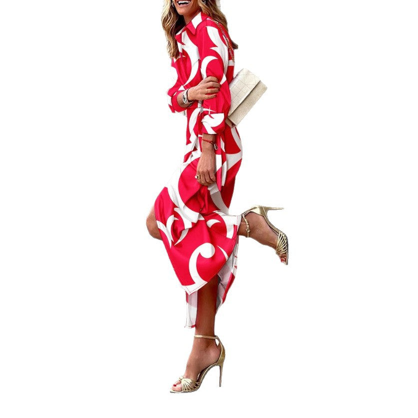 Elegant abstract printed dress for women Lune London