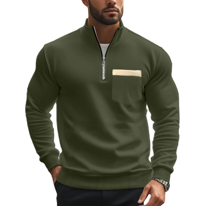 Men's sweatshirt with high collar and contrasting chest pocket Lune London