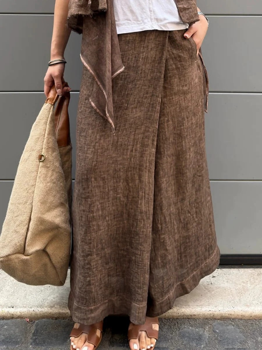 Pantalons en lin larges pour femmes Lune London