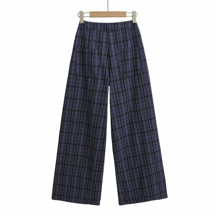 Women's Wide Check Trousers Lune London