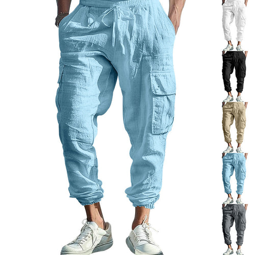 Casual cargo pants for men with elastic waistband and practical side pockets Lune London