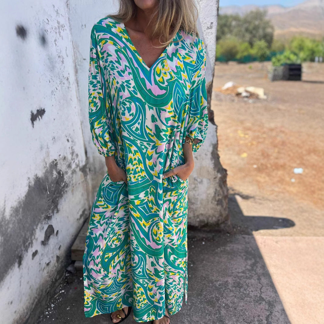 Chic and Stylish Women's Vibrant Printed Maxi Dress