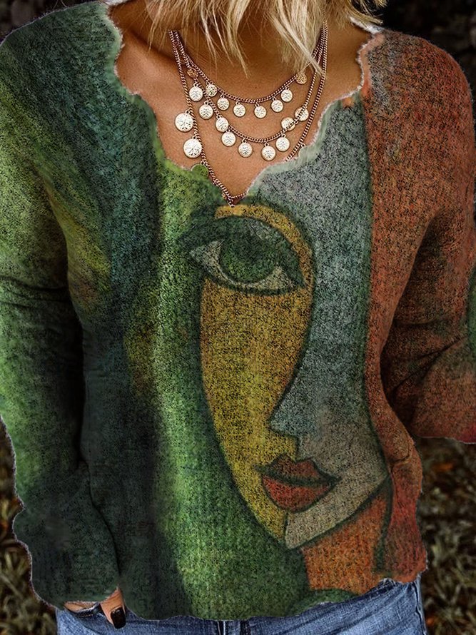 Viscose sweater for women with creative geometric design Lune London