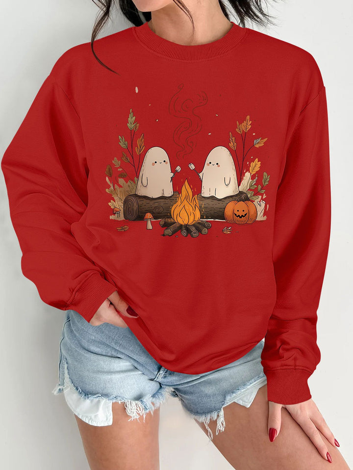 Sweat-shirt pour femmes avec motif effrayant ludique et coupe confortable Chic & Stil