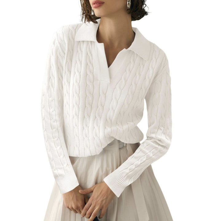 Turtleneck sweater for women with carp pattern and contrasting edges Lune London