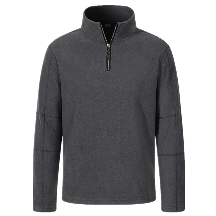 Fleece pullover for men with half-zip and high collar Lune London