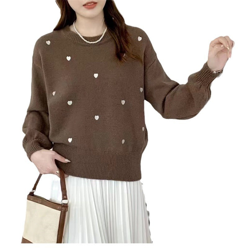 Pull femme avec motif cœur et coupe décontractée Chic & Stil