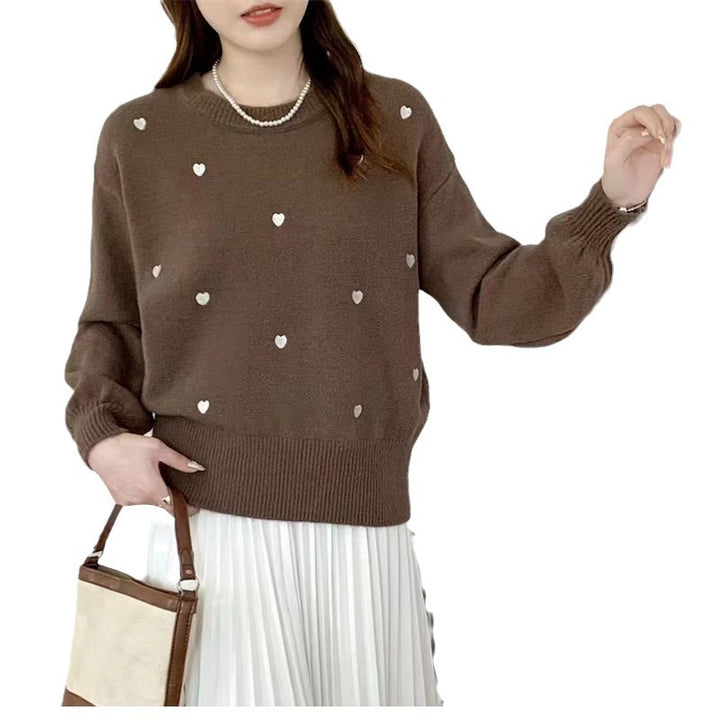 Pull femme avec motif cœur et coupe décontractée Chic & Stil