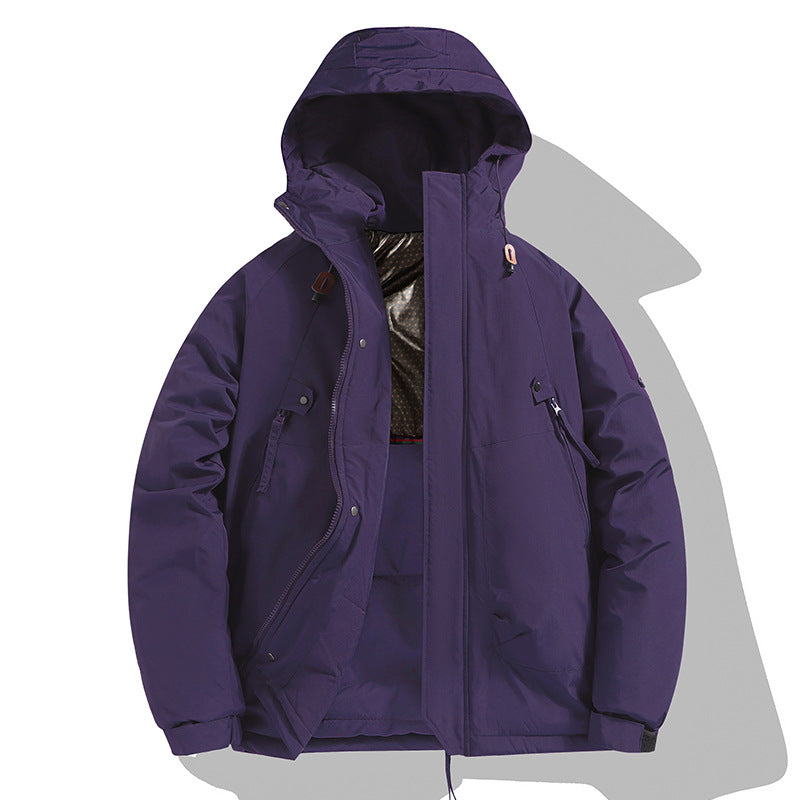 Functional jacket for men with adjustable hood and insulated lining Lune London