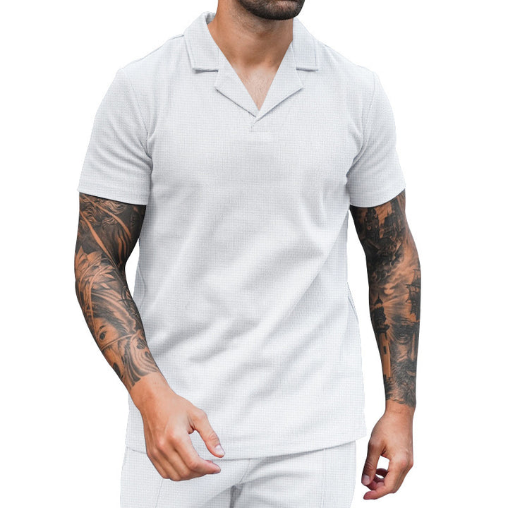 Men's short-sleeve elegant shirt with textured design Lune London