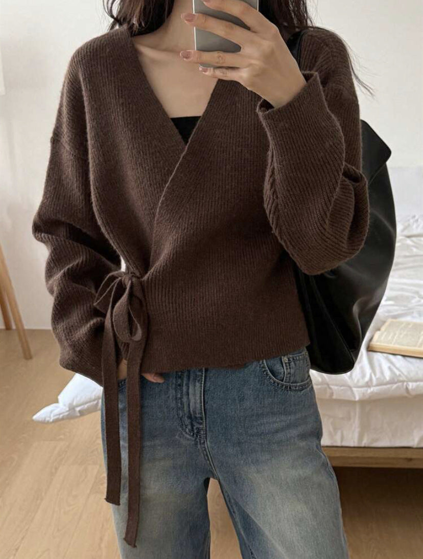 Women’s knit tie jacket with soft material and a casual fit Lune London