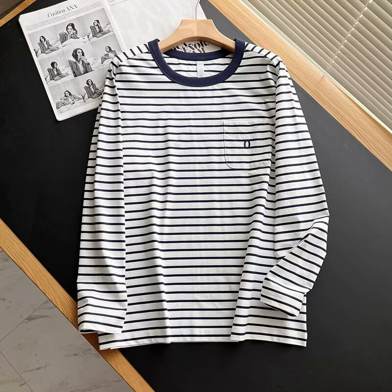 Chemise à manches longues pour femmes avec design rayé et poche poitrine Chic & Stil
