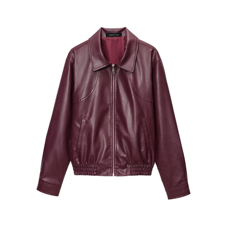 Veste en simili cuir pour femmes avec taille élastique Chic & Stil