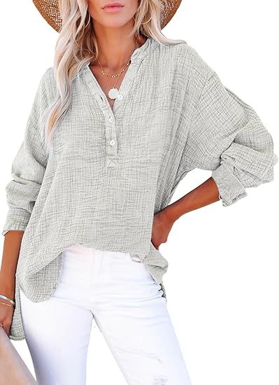 Oversized shirt for women with button placket Lune London