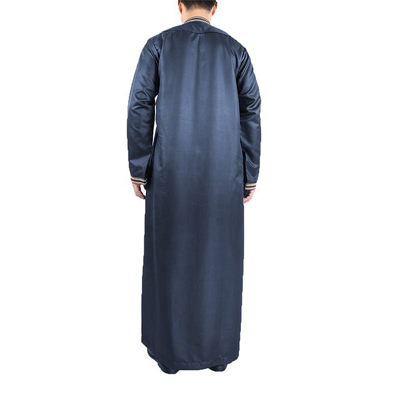 Men's long traditional dress with decorative embroidery and elegant button placket Lune London