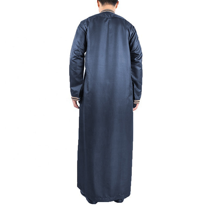 Men's long traditional dress with decorative embroidery and elegant button placket Lune London