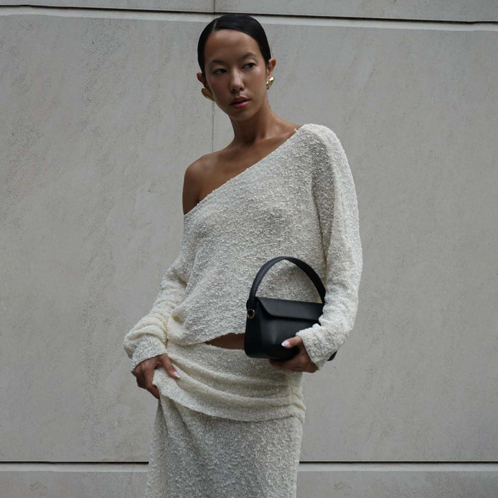 Elegant set for women composed of a cropped top and a maxi skirt with ruffle details Lune London