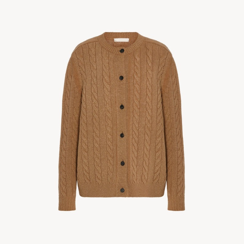 Cardigan en tricot épais pour femmes avec patte de boutonnage Chic & Stil