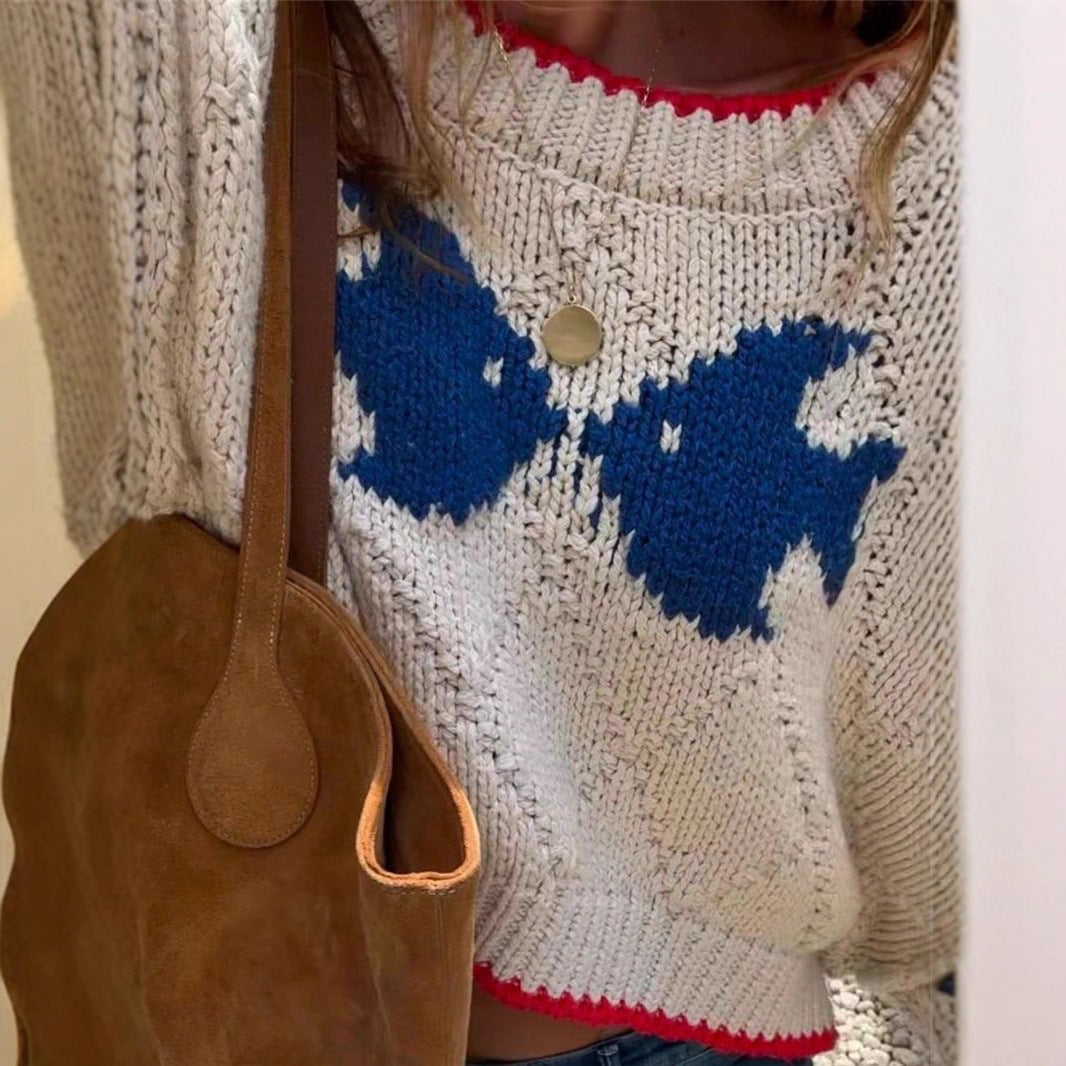 Women Turtleneck Sweater with a textured knitted pattern and striking contrasts Lune London