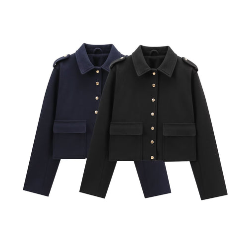 Modern wool jacket for women military style Lune London