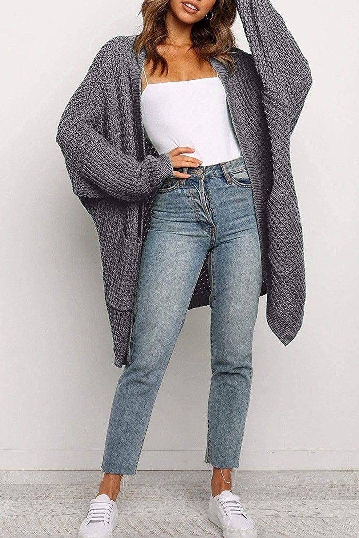 Casual knit cardigan for women with pockets and open cut Lune London