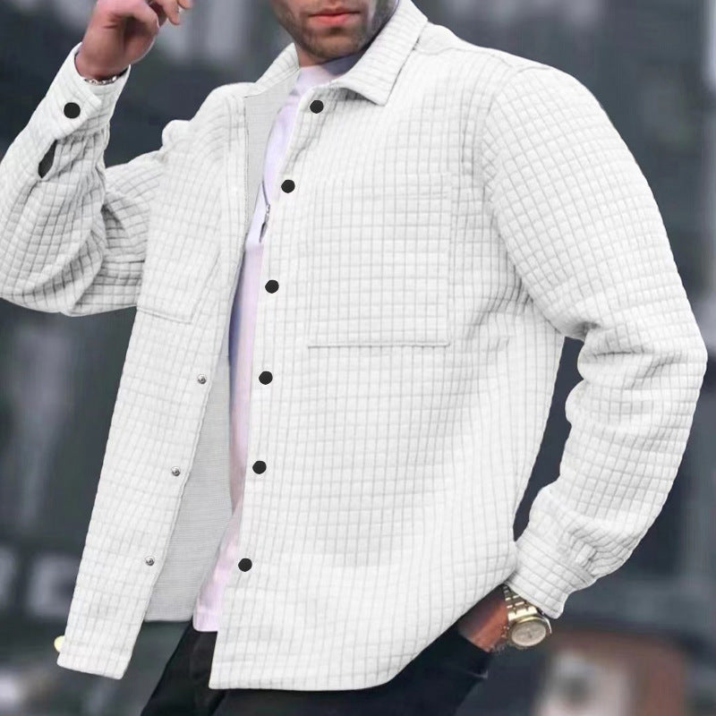Men's knitted jacket with a structured surface and practical pockets Lune London