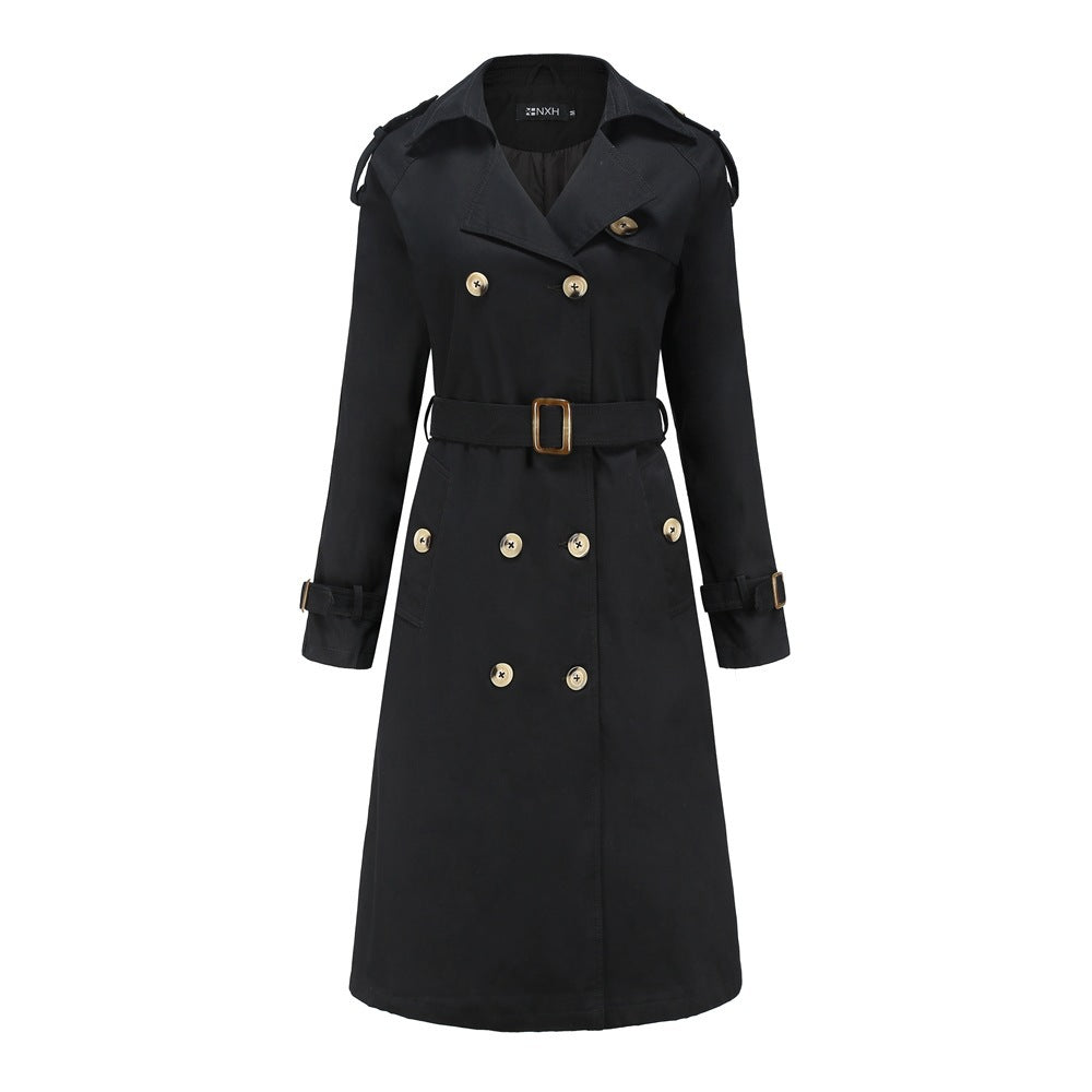 Elegant trench coat for ladies with adjustable belt and luxurious button details Lune London