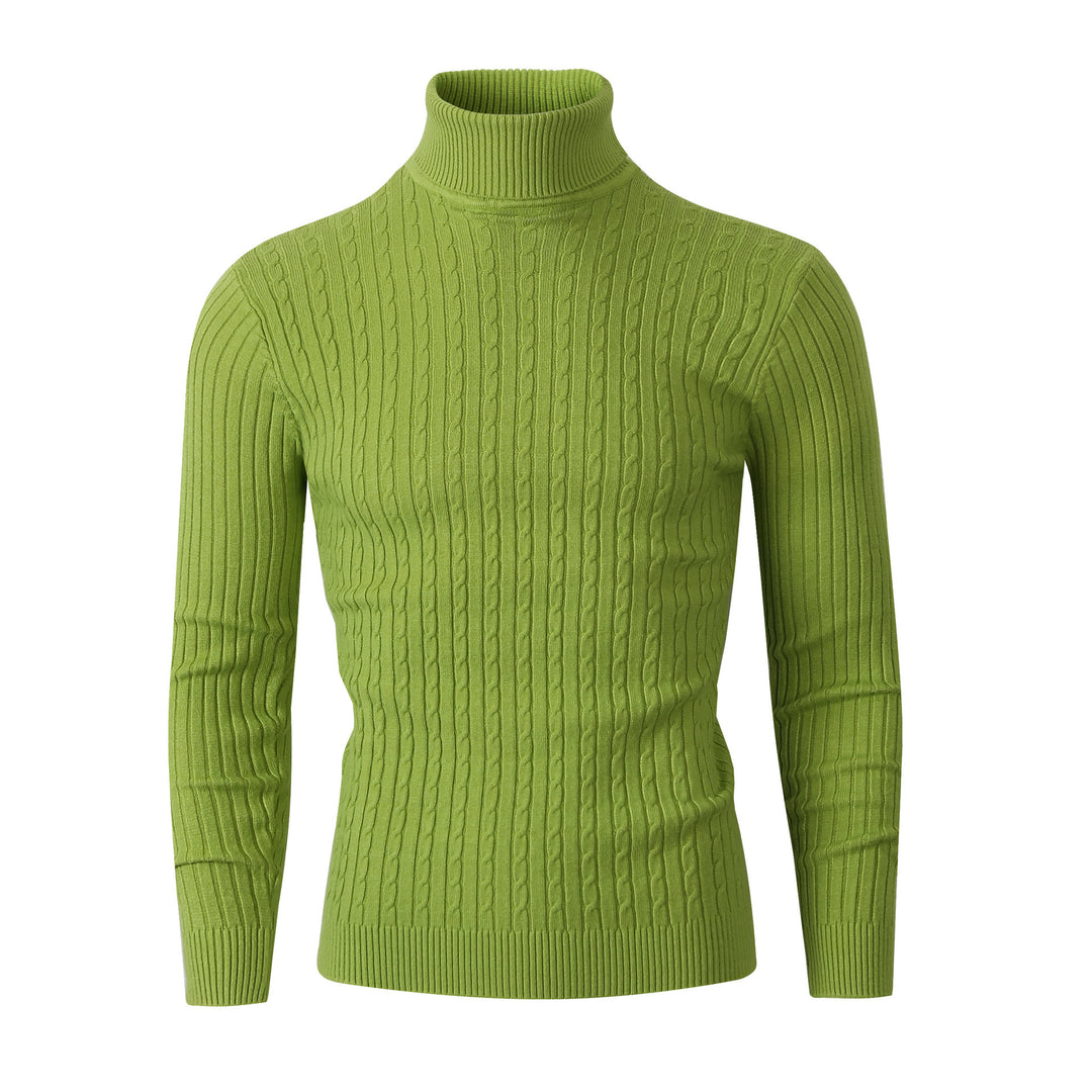 Women's knitted sweater with high collar and ribbed pattern Lune London