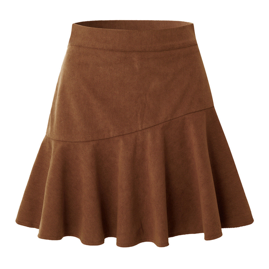 Women Flared Skirt Made Of Cord-Like Cotton Lune London