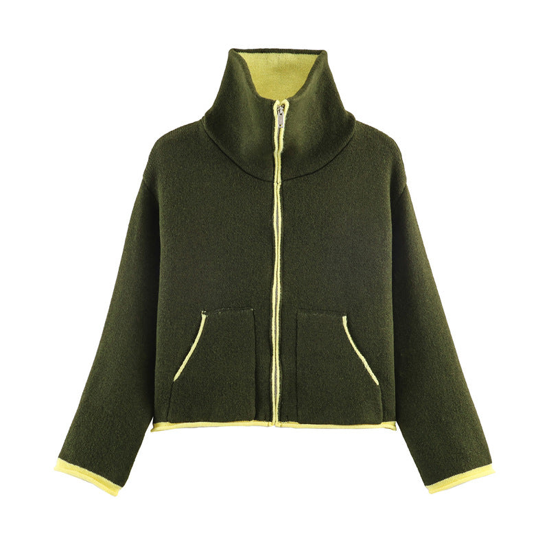 Veste en polaire surdimensionnée à la mode pour femmes avec col montant et poches pratiques Chic & Stil