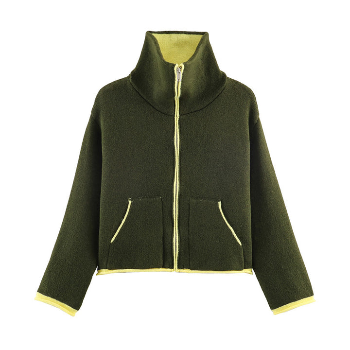 Veste en polaire surdimensionnée à la mode pour femmes avec col montant et poches pratiques Chic & Stil
