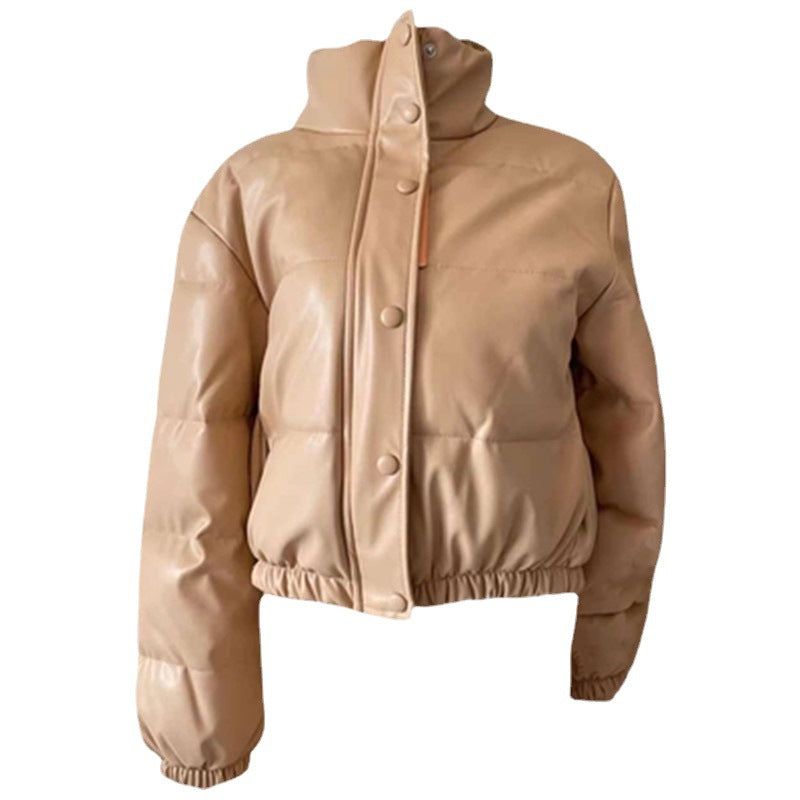 Ladies Quilted Jacket in Faux Leather Lune London