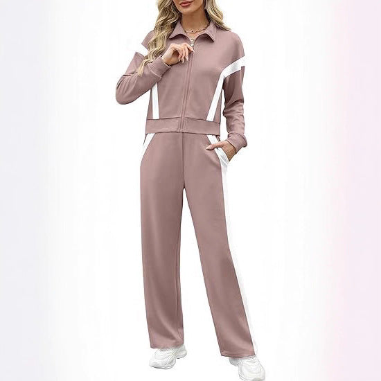 Dames Ensemble de loisir sportif avec motif à rayures à la mode Lune London