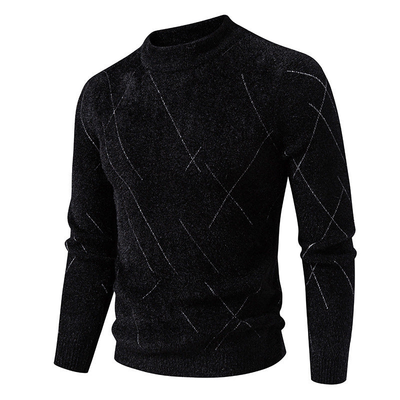 Fine knit sweater for men with a modern cable pattern Lune London