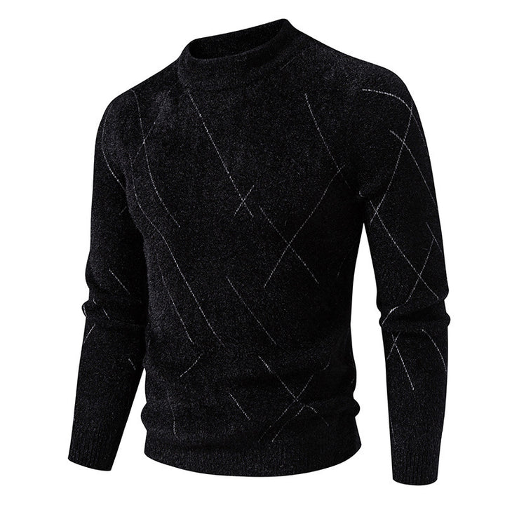 Fine knit sweater for men with a modern cable pattern Lune London