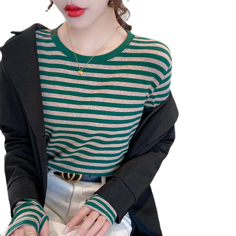Women's striped long-sleeve shirt with comfortable sleeves Chic & Stil
