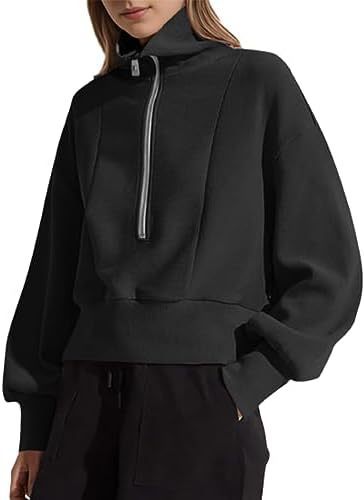Pull-over zippé sportif pour femmes avec col montant Lune London