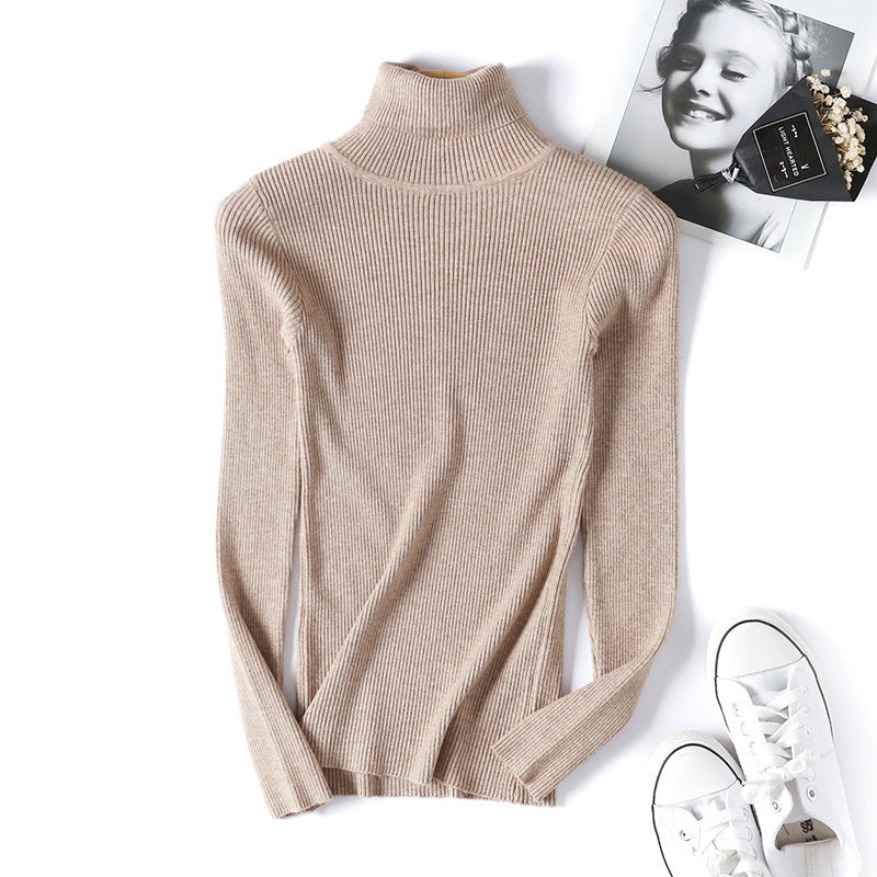 Lune London Women's Ribbed Knit Turtleneck Sweater
