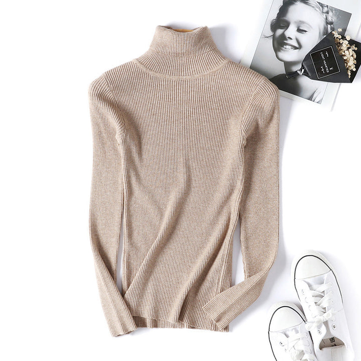 Lune London Women's Ribbed Knit Turtleneck Sweater