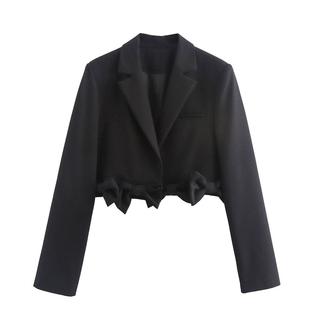 Cropped blazer jacket for women with ruched details and elegant cut Lune London