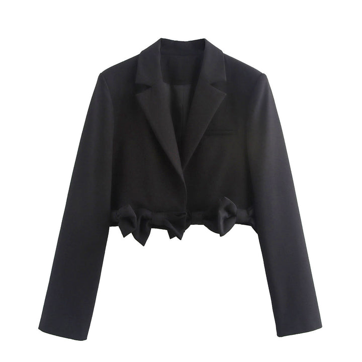 Cropped blazer jacket for women with ruched details and elegant cut Lune London