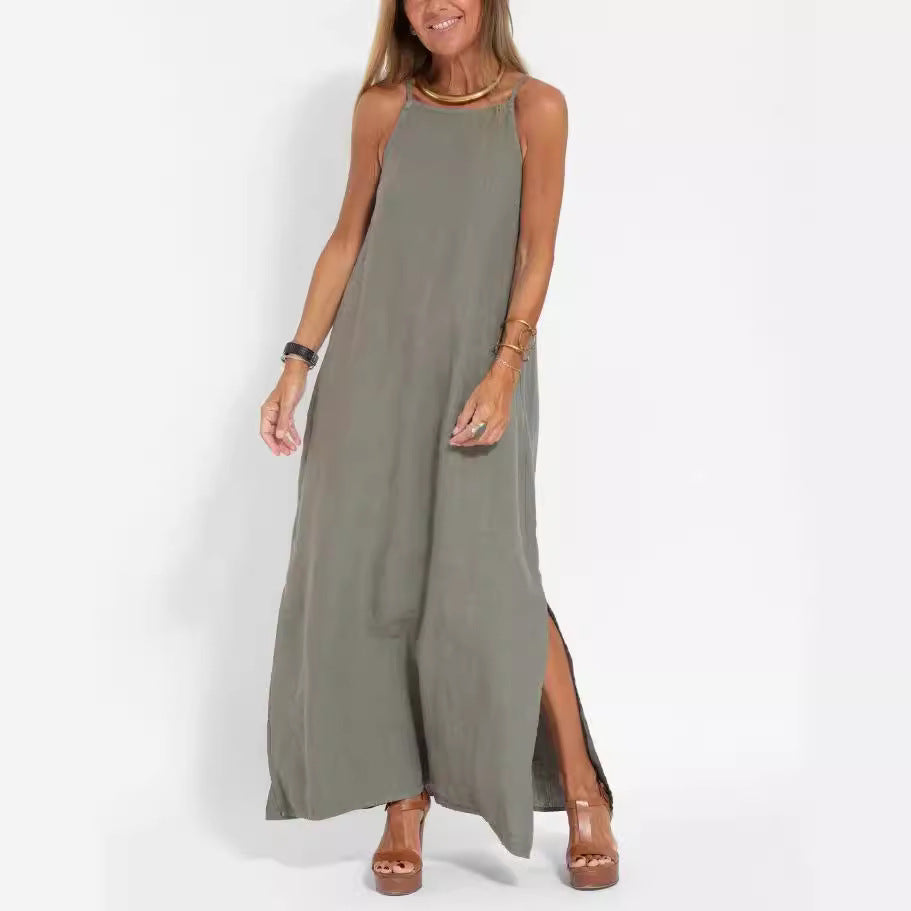 Maxi dress for ladies with an elegant cut and fine straps Lune London