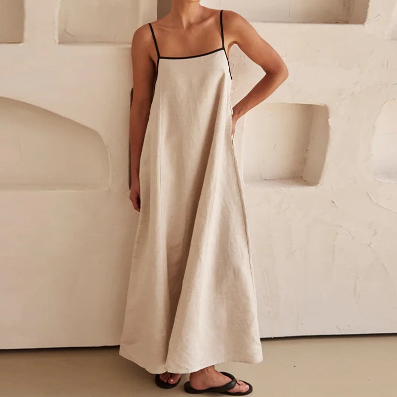 Robe maxi femme avec une coupe ample et des bretelles spaghetti réglables Chic & Stil