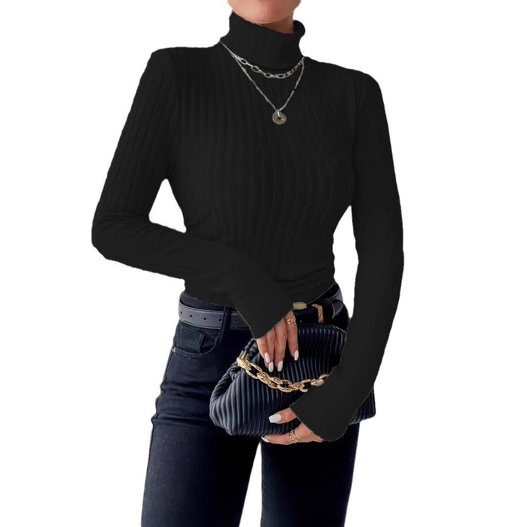 Lune London women's long sleeve ribbed turtleneck sweater