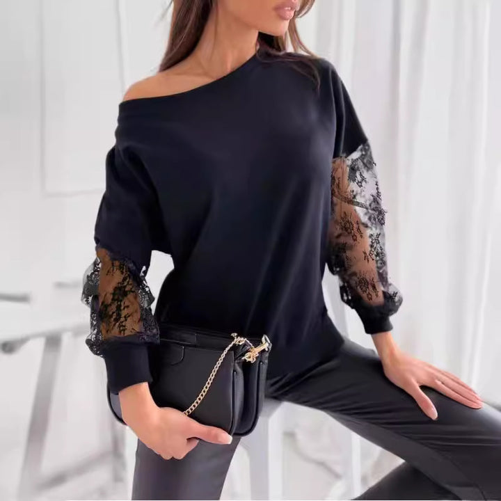 Ladies Off-Shoulder Lace Detail Chic Top and Style