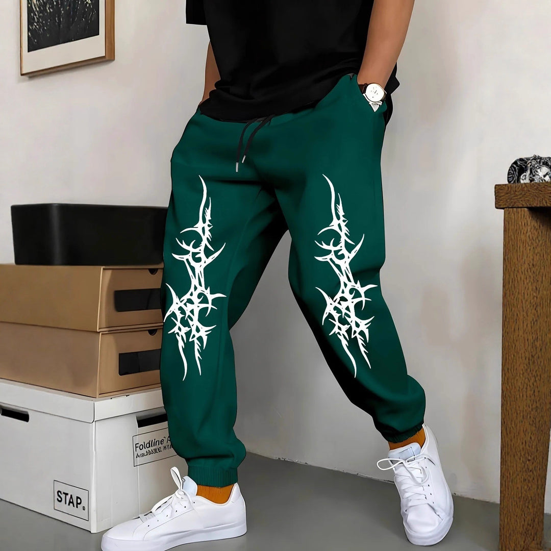 Men's Relaxed Fit Jogging Pants with Eye-Catching Graphic Design Chic & Stil