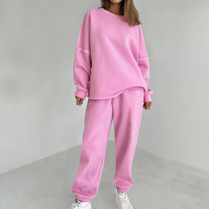 Ladies Casual Chic Fleece Loungewear Set