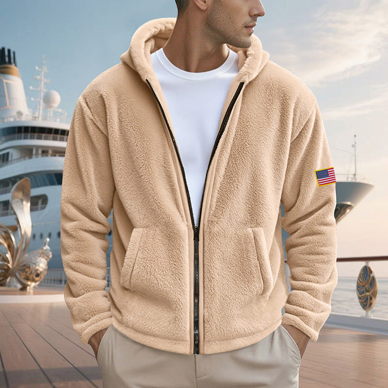 Men's Fleece Hoodie with practical pockets and modern zipper Lune London