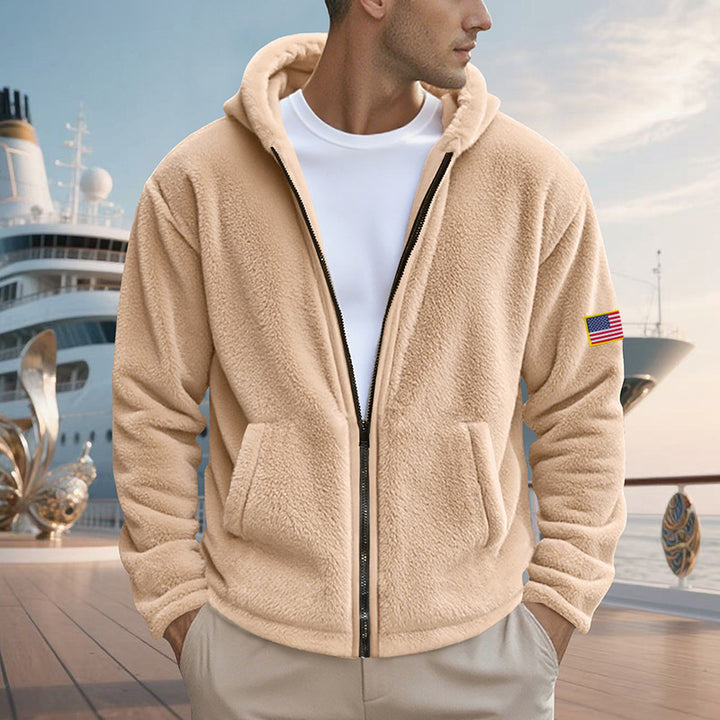 Men's Fleece Hoodie with practical pockets and modern zipper Lune London